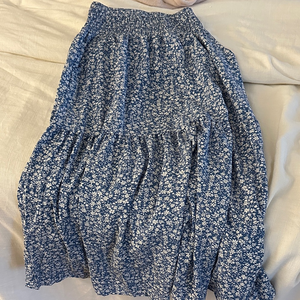 Amazon Blue Floral Maxi Skirt